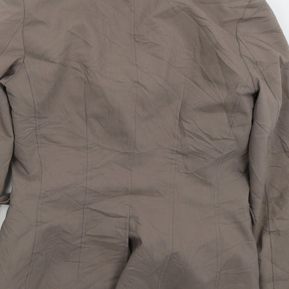 H&M Womens Brown Cotton Jacket Suit Jacket Size 10
