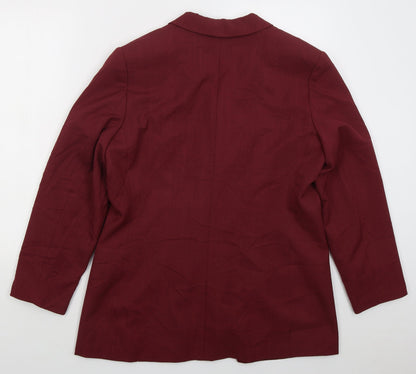 Classics Womens Red Polyester Jacket Suit Jacket Size 16