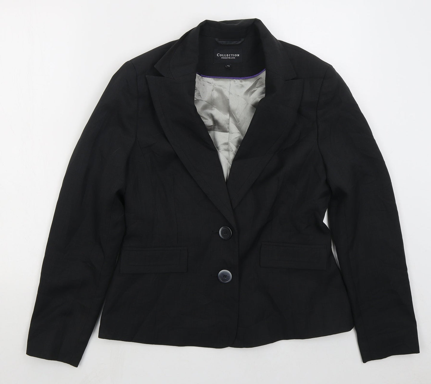 Debenhams Womens Grey Polyester Jacket Suit Jacket Size 12
