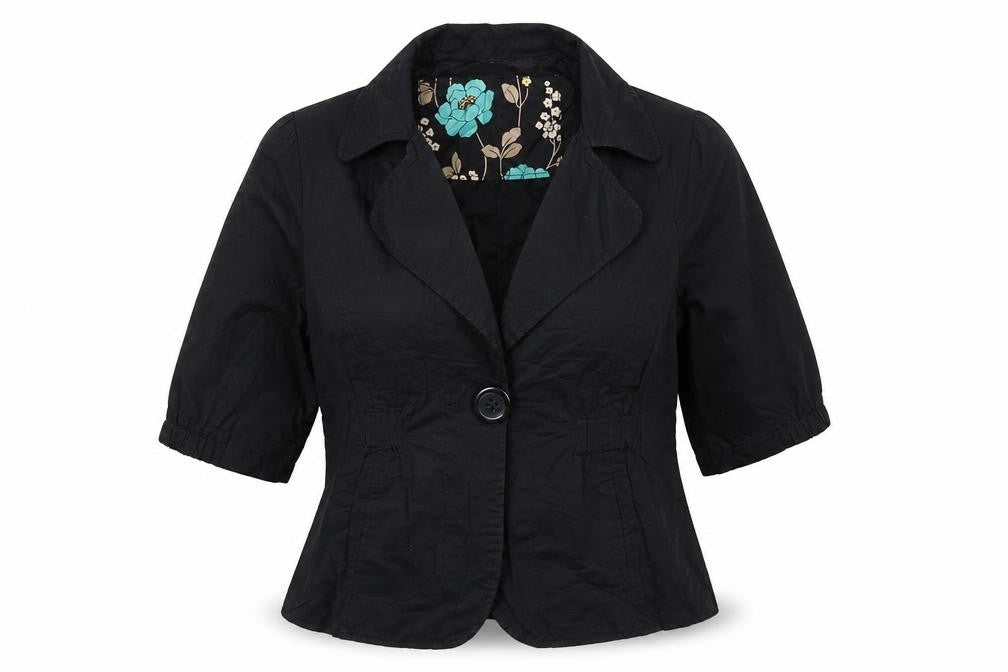 Pretty In The City Womens Black Jacket Size 12 Button