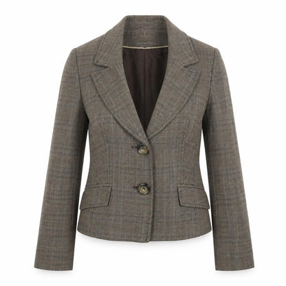 Next Womens Brown Check Polyester Jacket Suit Jacket Size 10