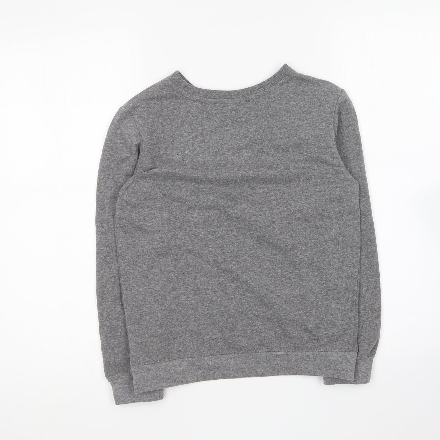 Bonprix Girls Grey Round Neck Cotton Pullover Jumper Size 10-11 Years