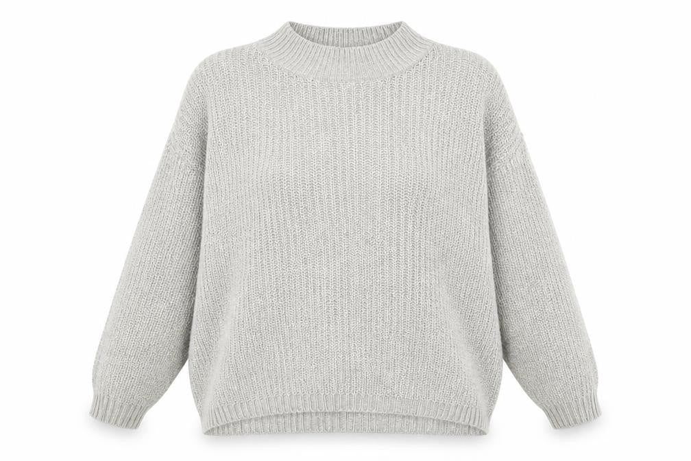 New Look Womens Grey Round Neck Acrylic Pullover Jumper Size M
