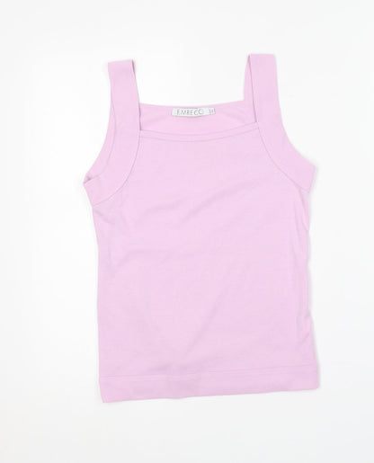 Emreco Womens Purple Polyester Basic Tank Size 12 Square Neck