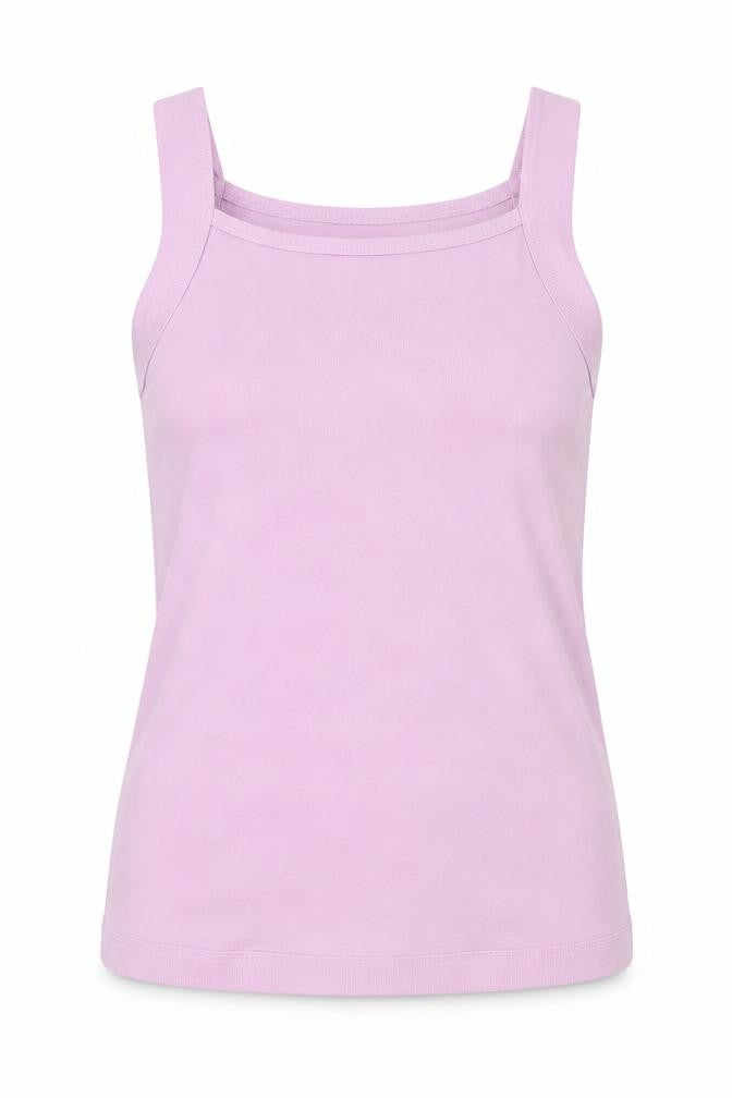 Emreco Womens Purple Polyester Basic Tank Size 12 Square Neck