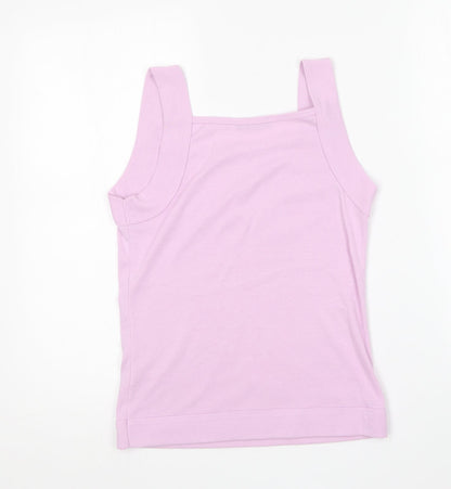 Emreco Womens Purple Polyester Basic Tank Size 12 Square Neck