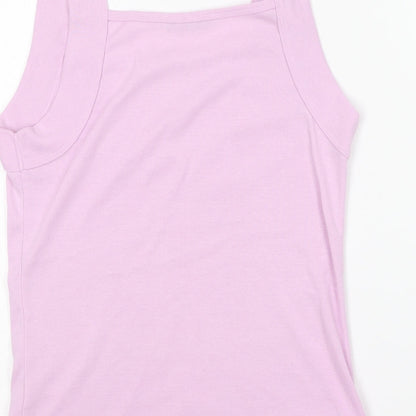 Emreco Womens Purple Polyester Basic Tank Size 12 Square Neck