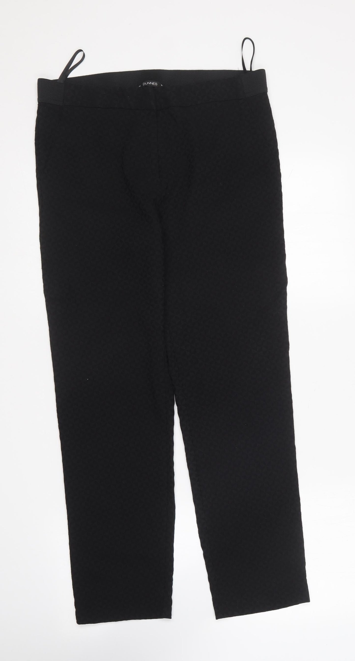 Dunnes Stores Womens Black Viscose Carrot Trousers Size 14 L26 in Regular