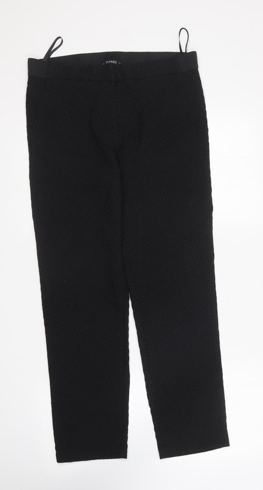 Dunnes Stores Womens Black Viscose Carrot Trousers Size 14 L26 in Regular