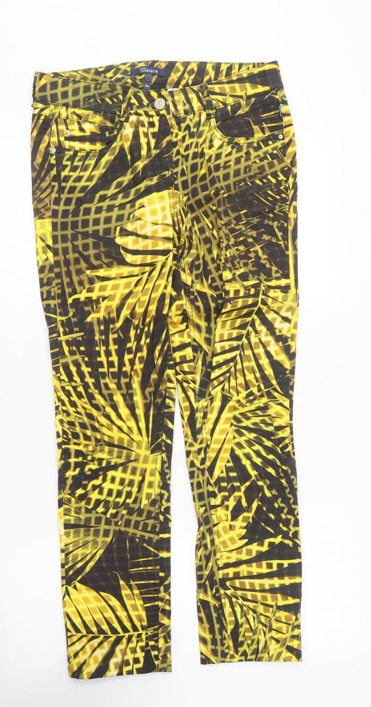 Atelier Gardeur Womens Yellow Cotton Trousers Size 8 L28 in Regular
