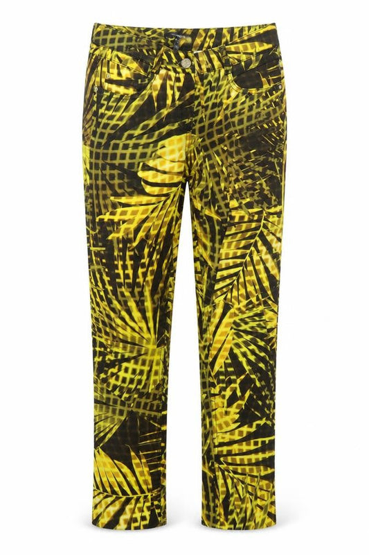Atelier Gardeur Womens Yellow Cotton Trousers Size 8 L28 in Regular