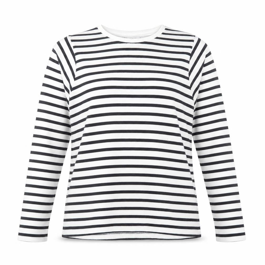 Papaya Womens Blue Round Neck Striped Polyester Pullover Jumper Size L