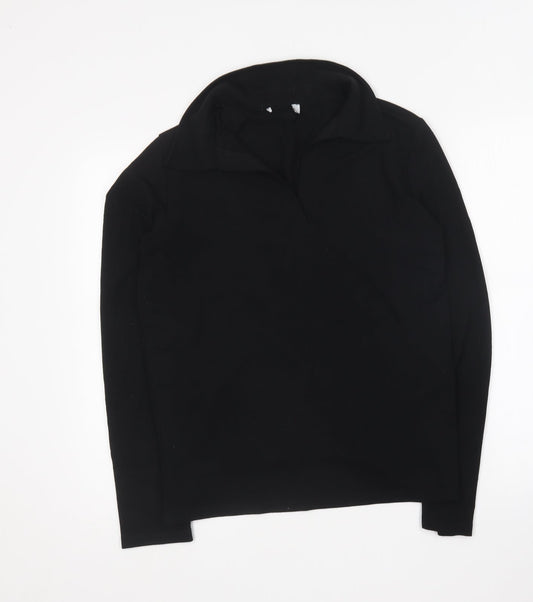 Matalan Womens Black Collared Polyester Pullover Jumper Size 12