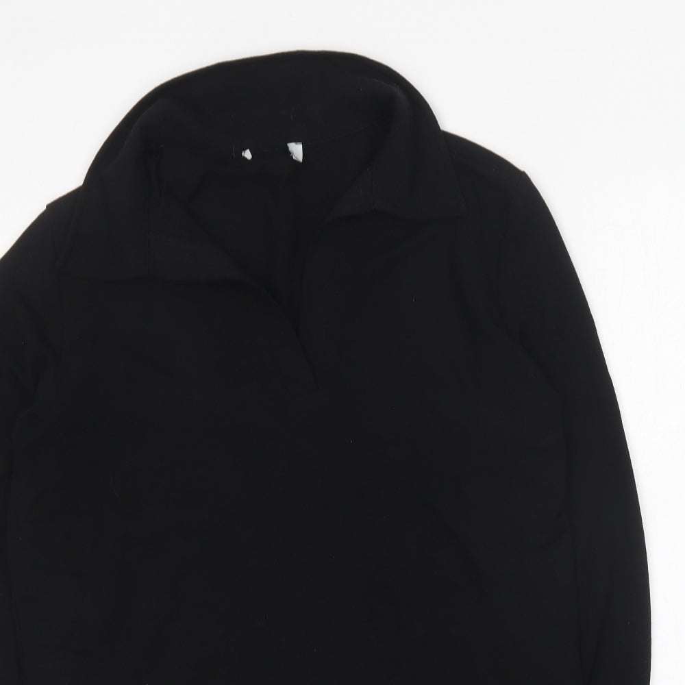 Matalan Womens Black Collared Polyester Pullover Jumper Size 12