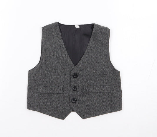 Preworn Boys Green Jacket Waistcoat Size 24 Months Button