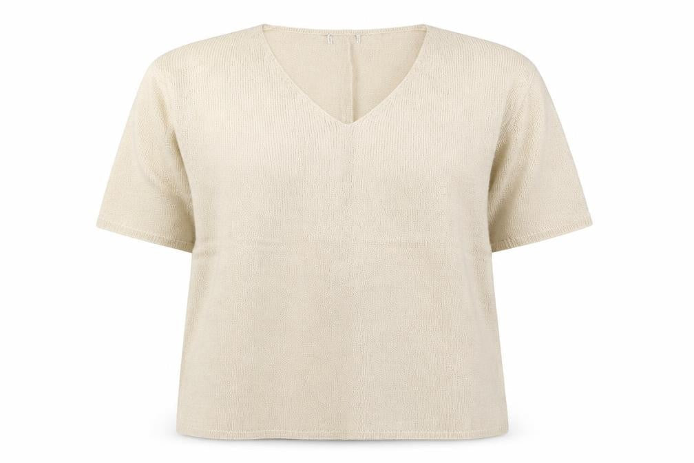 Preworn Womens Beige V-Neck Acrylic Pullover Jumper Size XL
