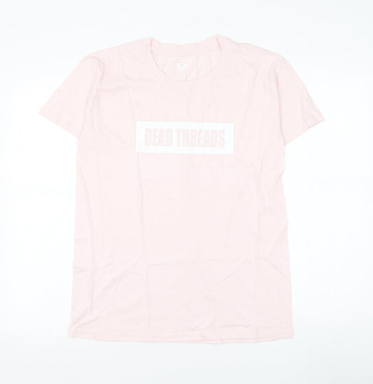 Dead threads Womens Pink Polyester Basic T-Shirt Size S Round Neck