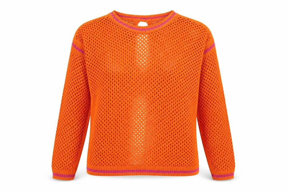 NEXT Womens Orange Round Neck Cotton Pullover Jumper Size S