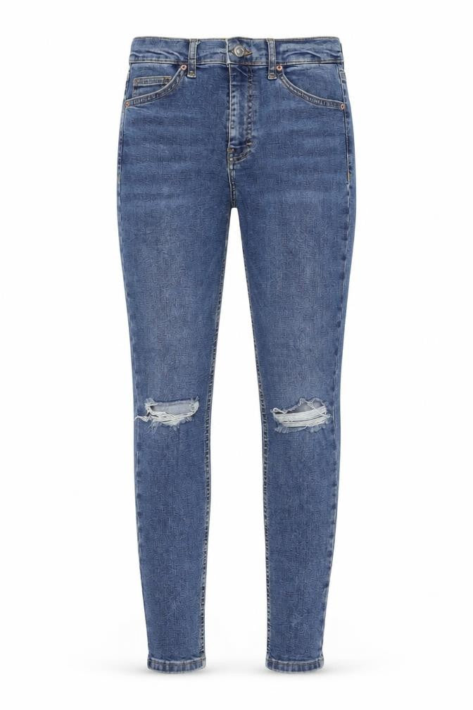 Topshop Womens Blue Cotton Skinny Jeans Size 28 in L30 in Regular Zip