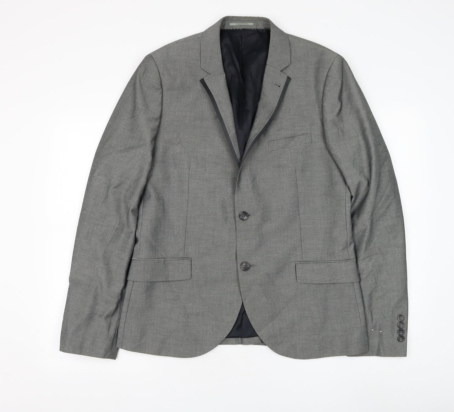 Topman Mens Grey Polyester Jacket Suit Jacket Size 40
