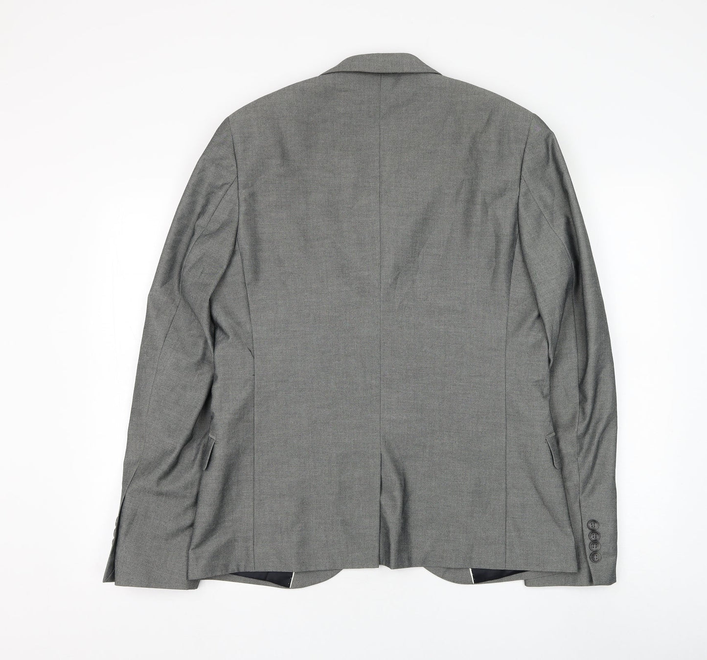 Topman Mens Grey Polyester Jacket Suit Jacket Size 40