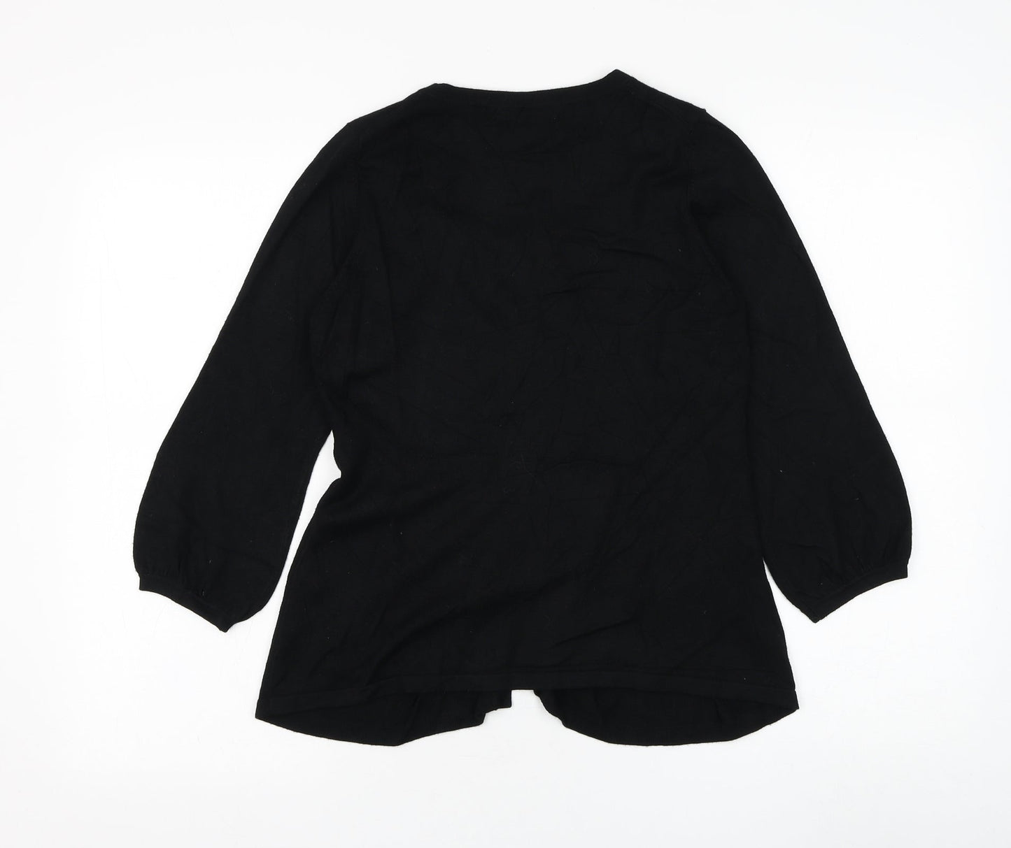 Marks and Spencer Womens Black Round Neck Viscose Cardigan Jumper Size 10