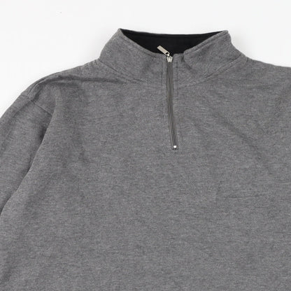 Jennifer Moore Womens Grey Polyester Henley Sweatshirt Size M Pullover