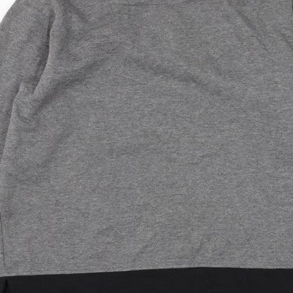Jennifer Moore Womens Grey Polyester Henley Sweatshirt Size M Pullover