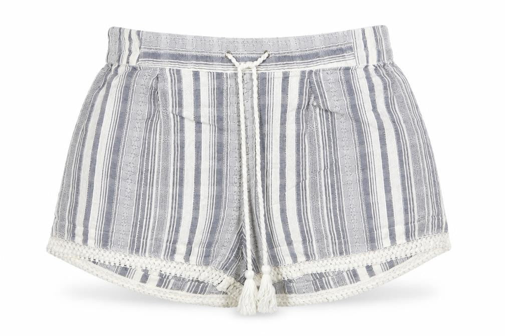 Atmosphere Womens Blue Striped Cotton Hot Pants Shorts Size 12 L4 in Regular
