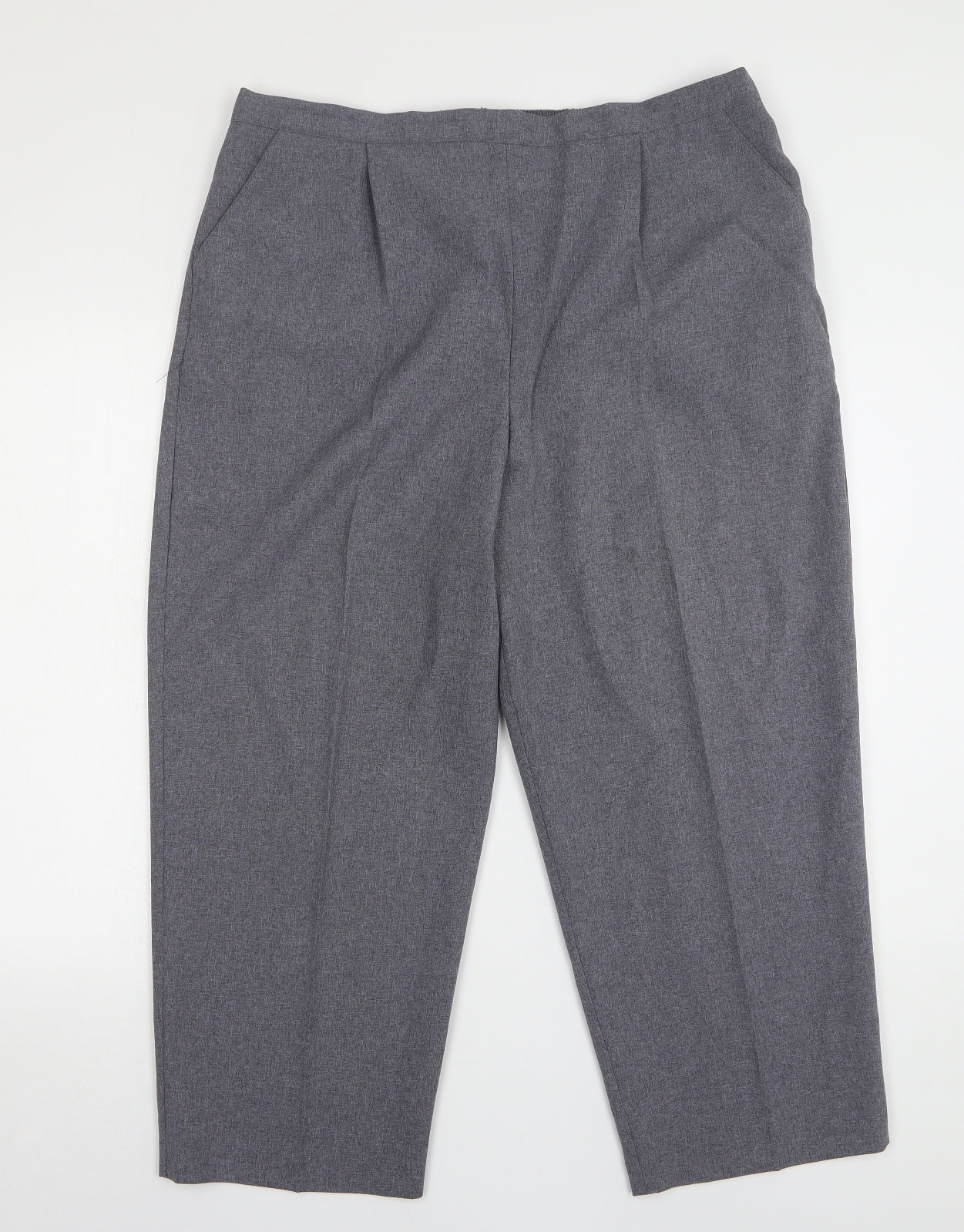 Happit Womens Grey Polyester Cropped Trousers Size 22 L26 in Regular