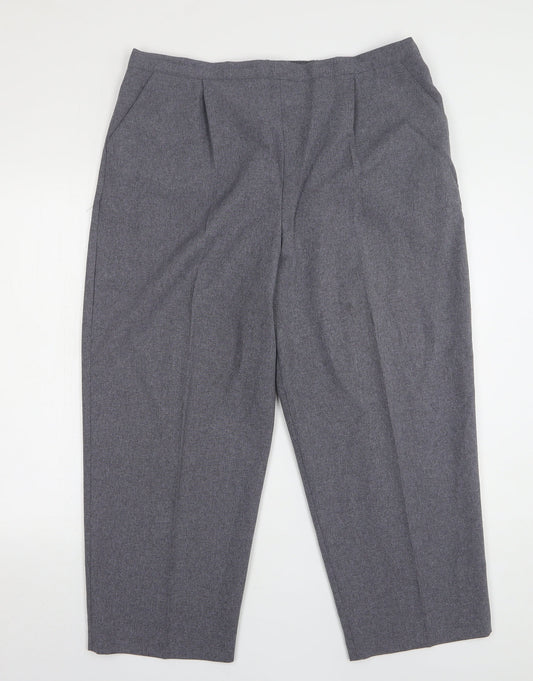 Happit Womens Grey Polyester Cropped Trousers Size 22 L26 in Regular