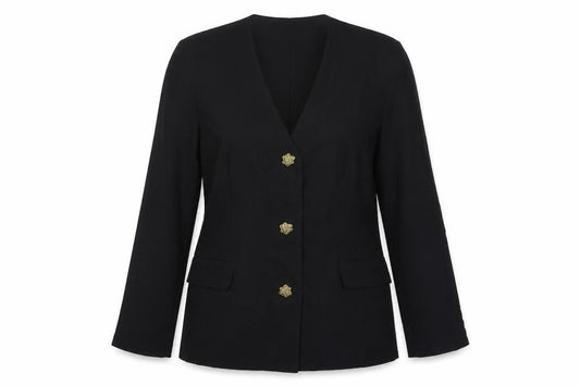 Berkertex Womens Black Polyester Jacket Suit Jacket Size 12