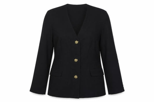 Berkertex Womens Black Polyester Jacket Suit Jacket Size 12
