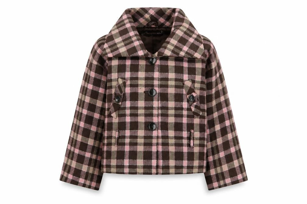Matalan Girls Multicoloured Check Basic Coat Coatigan Size 10-11 Years