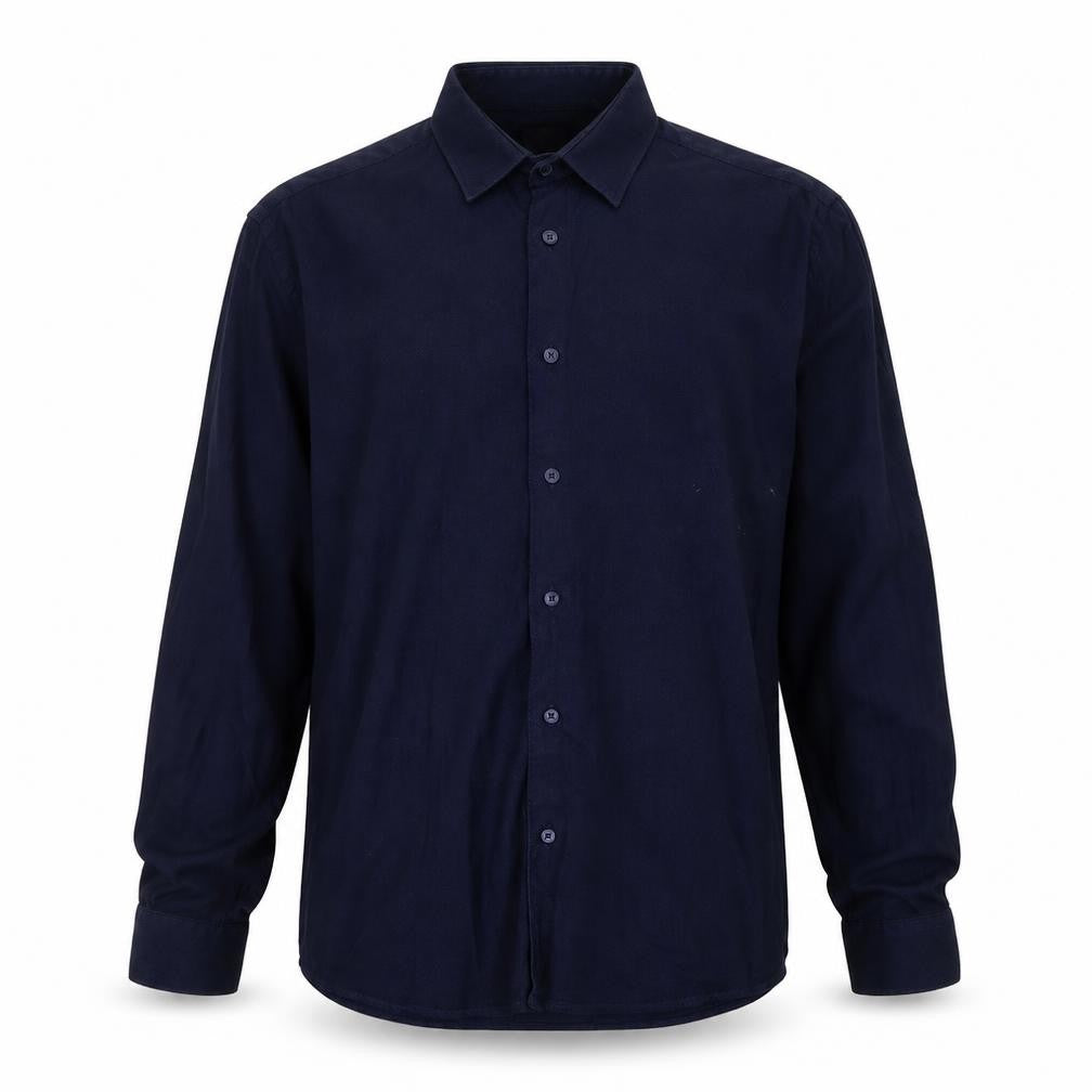 NM Mens Blue Cotton Button-Up Size L Collared