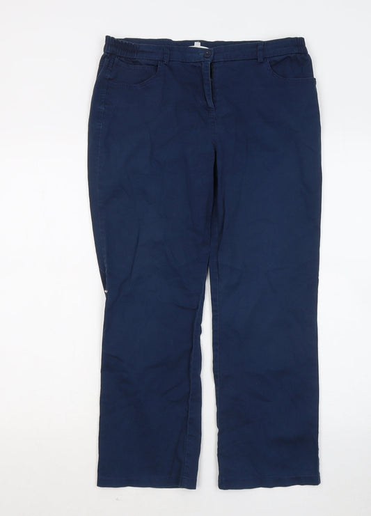 Gerard Womens Blue Cotton Chino Trousers Size 12 L24 in Regular