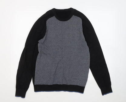 Next Womens Black Round Neck Cotton Pullover Jumper Size M