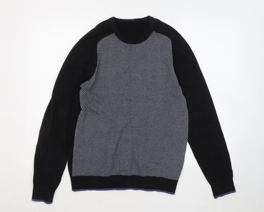 NEXT Womens Black Round Neck Cotton Pullover Jumper Size M
