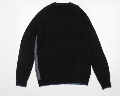 Next Womens Black Round Neck Cotton Pullover Jumper Size M