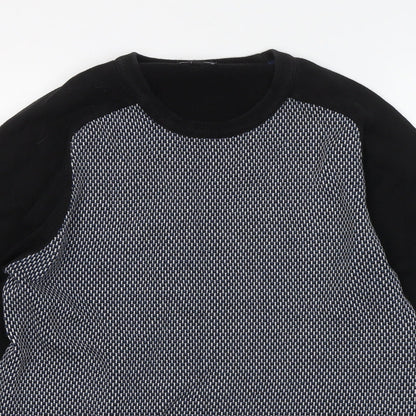 Next Womens Black Round Neck Cotton Pullover Jumper Size M
