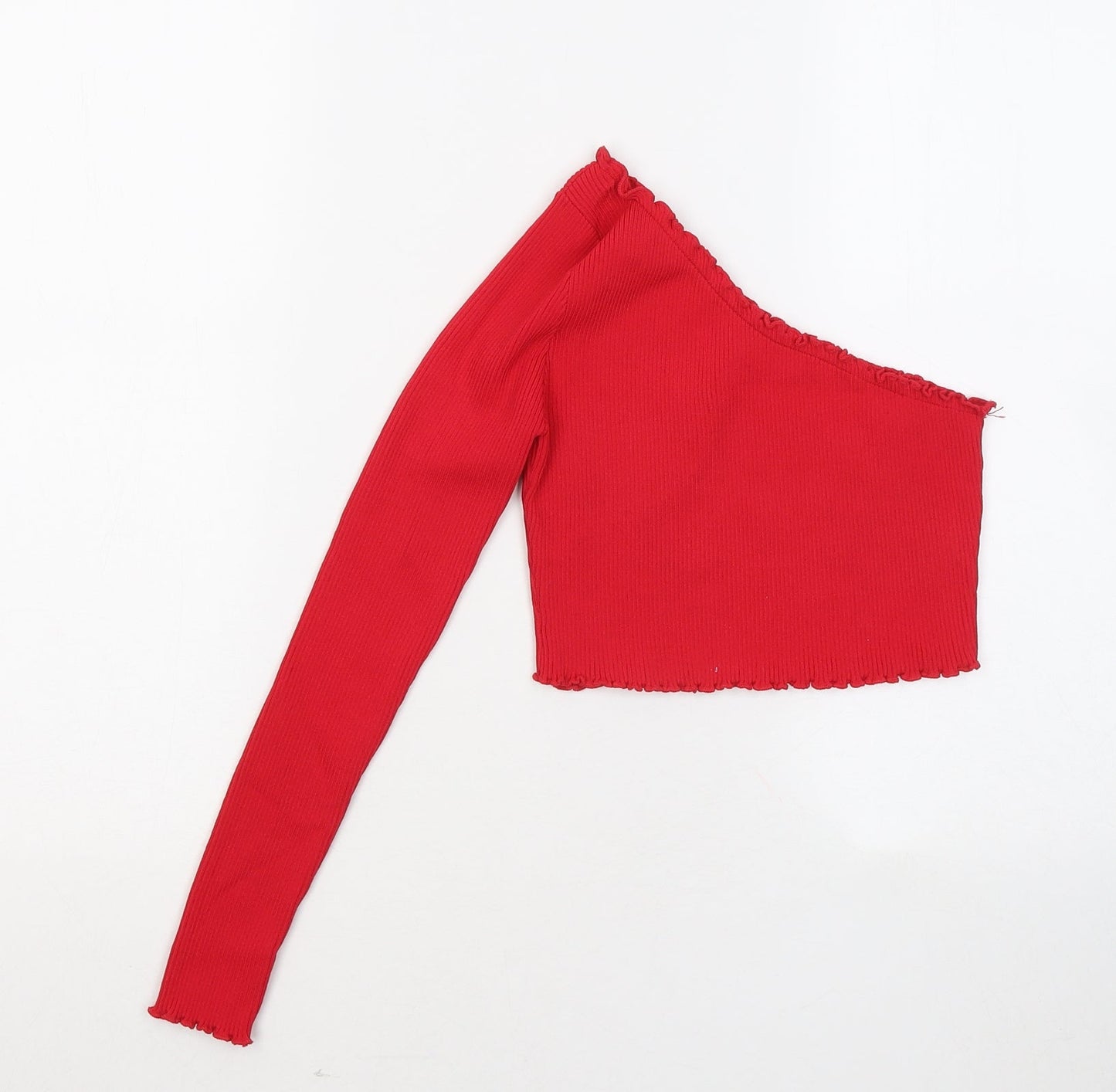 Lely Wood Womens Red Viscose Basic T-Shirt Size S Round Neck