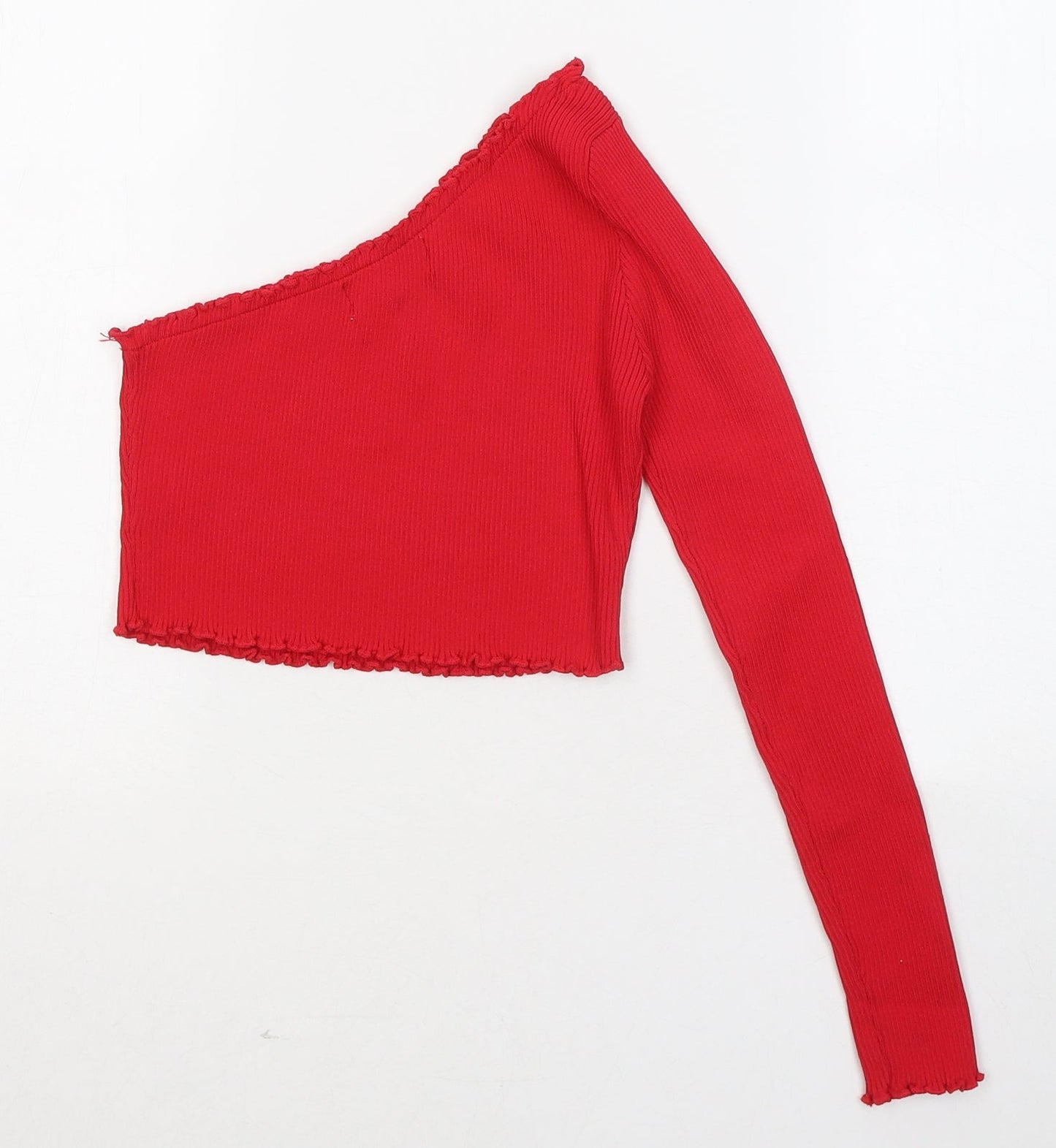 Lely Wood Womens Red Viscose Basic T-Shirt Size S Round Neck