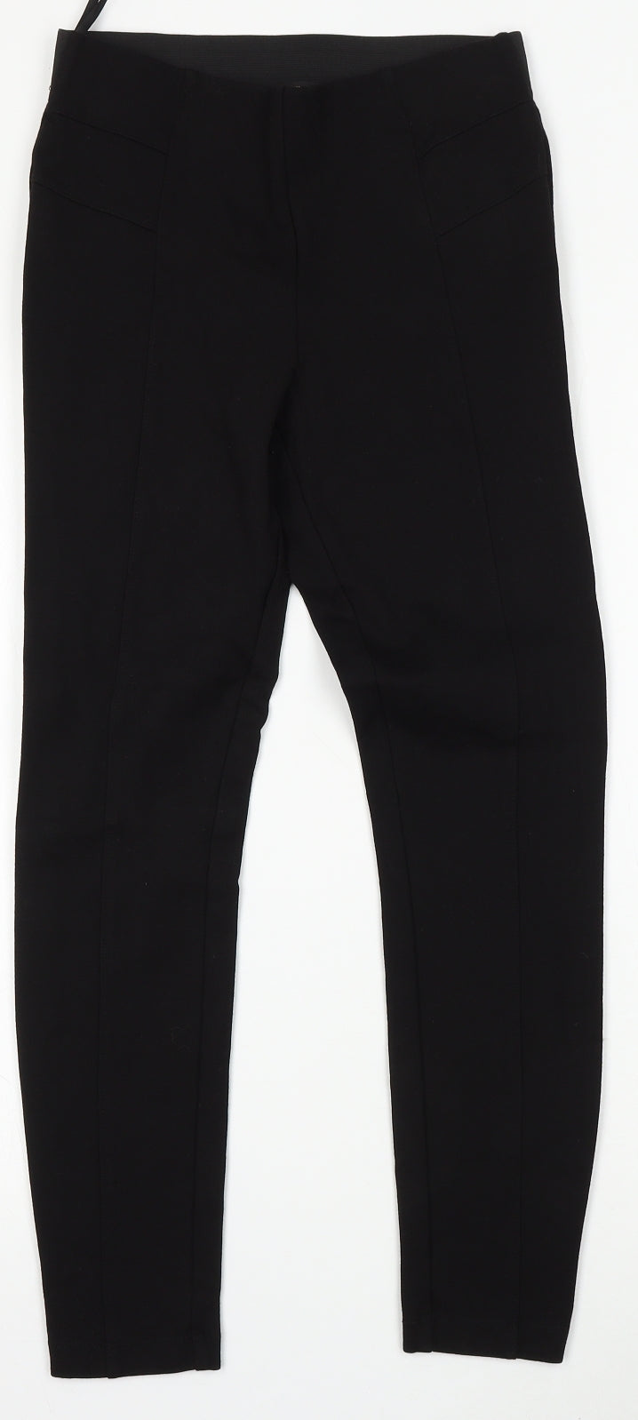 Dunnes Womens Black Viscose Trousers Size S L28 in Regular