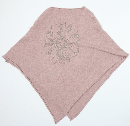 Preworn Womens Pink Round Neck Viscose Pullover Jumper One Size