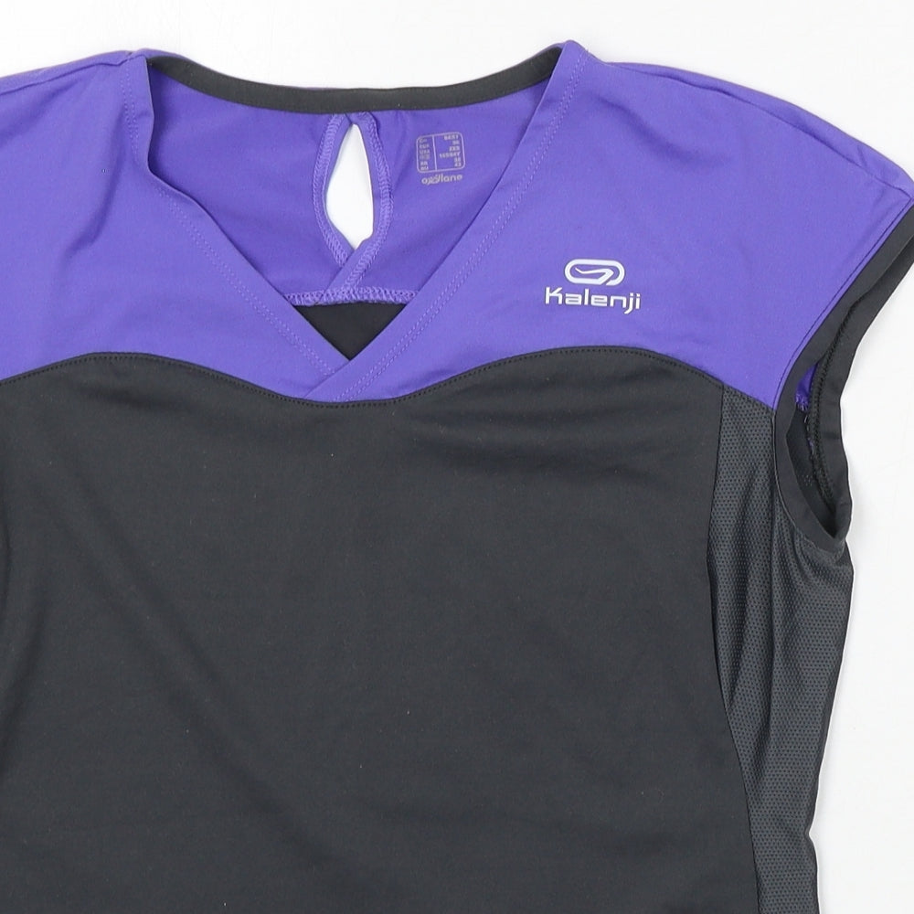 Kalenji Womens Purple Polyester Basic Tank Size XS V-Neck
