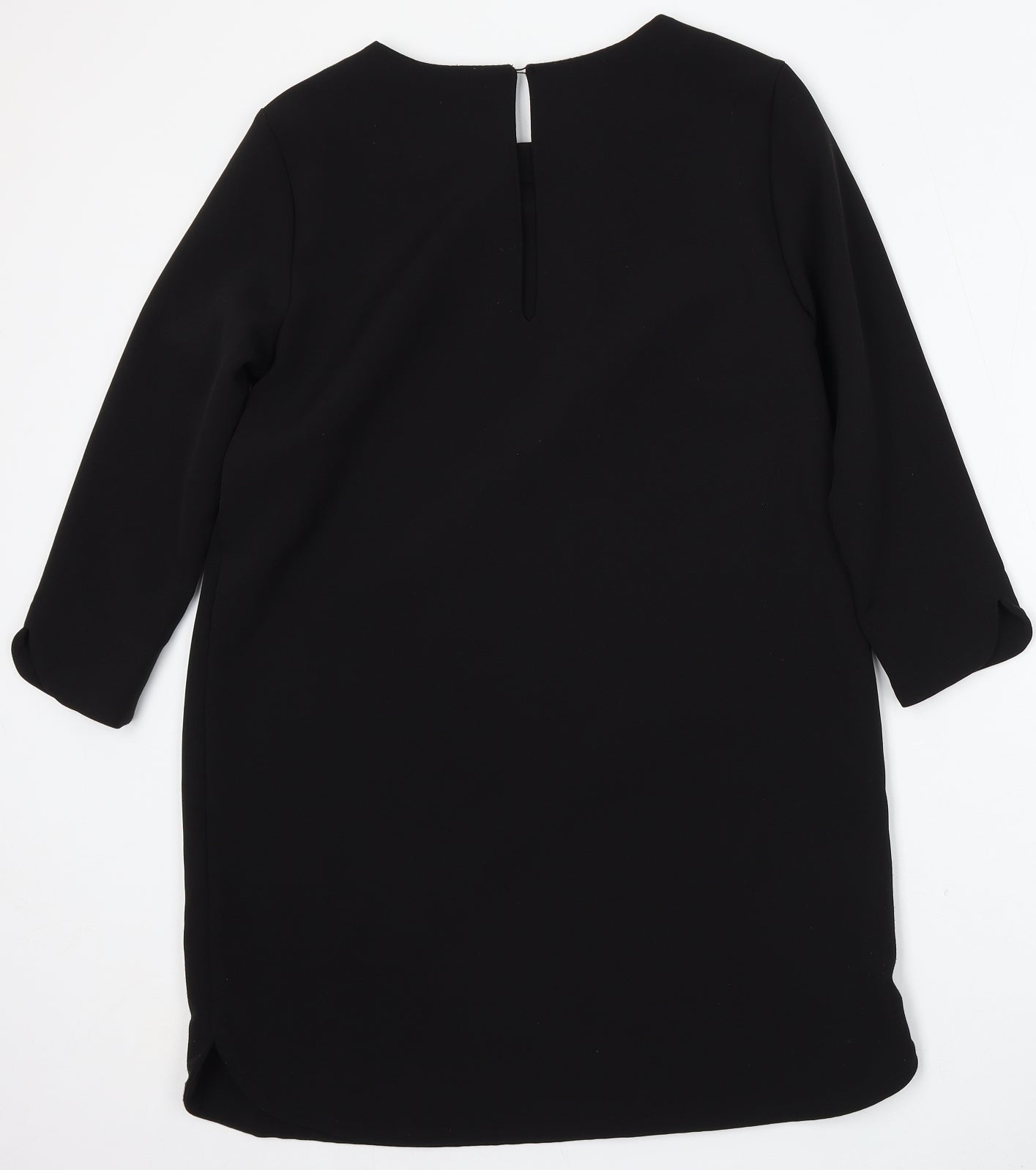 H&M Womens Black Polyester Sheath Size 12 Round Neck
