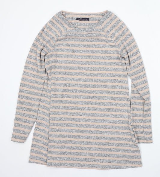 Marks and Spencer Womens Multicoloured Round Neck Striped Polyester Pullover Jumper Size 10