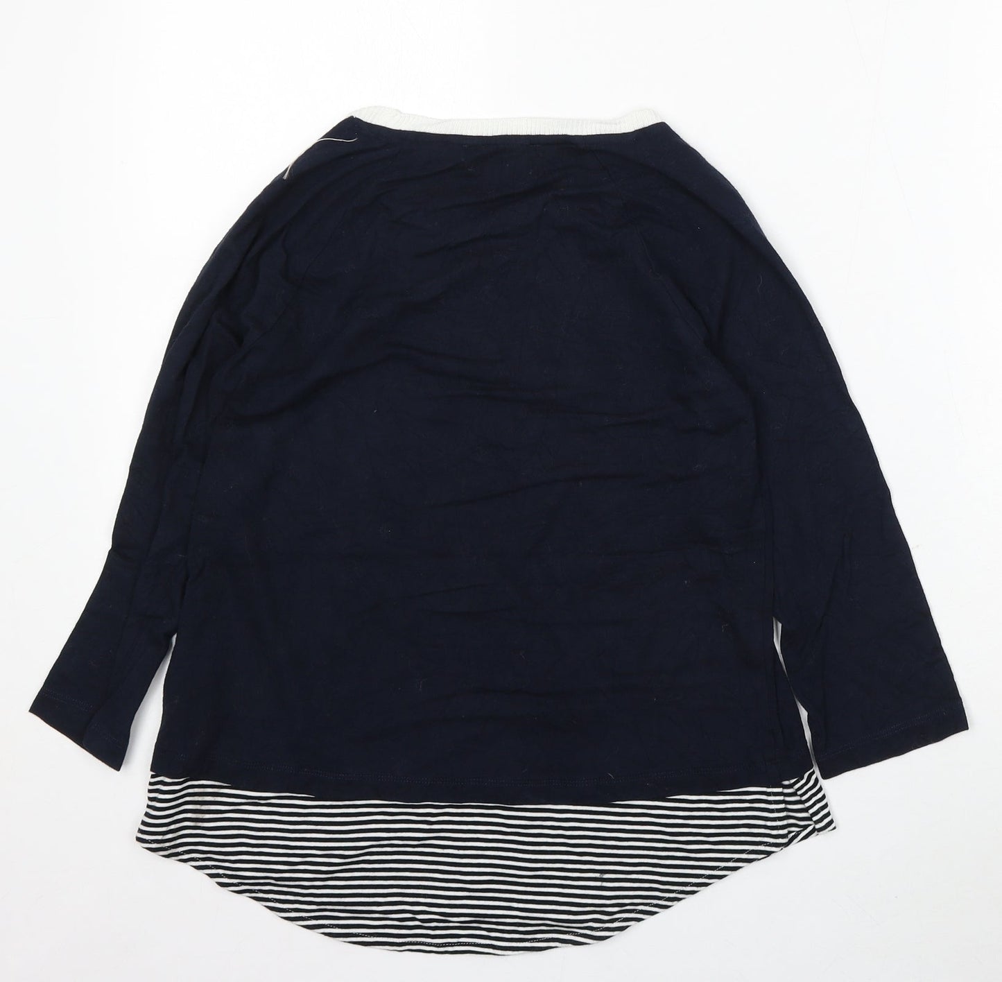 Marks and Spencer Womens Blue Round Neck Modal Pullover Jumper Size 10