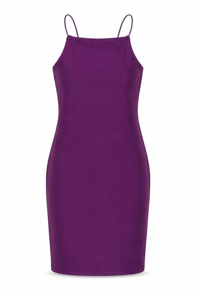 Boohoo Womens Purple Viscose A-Line Size 10 Square Neck