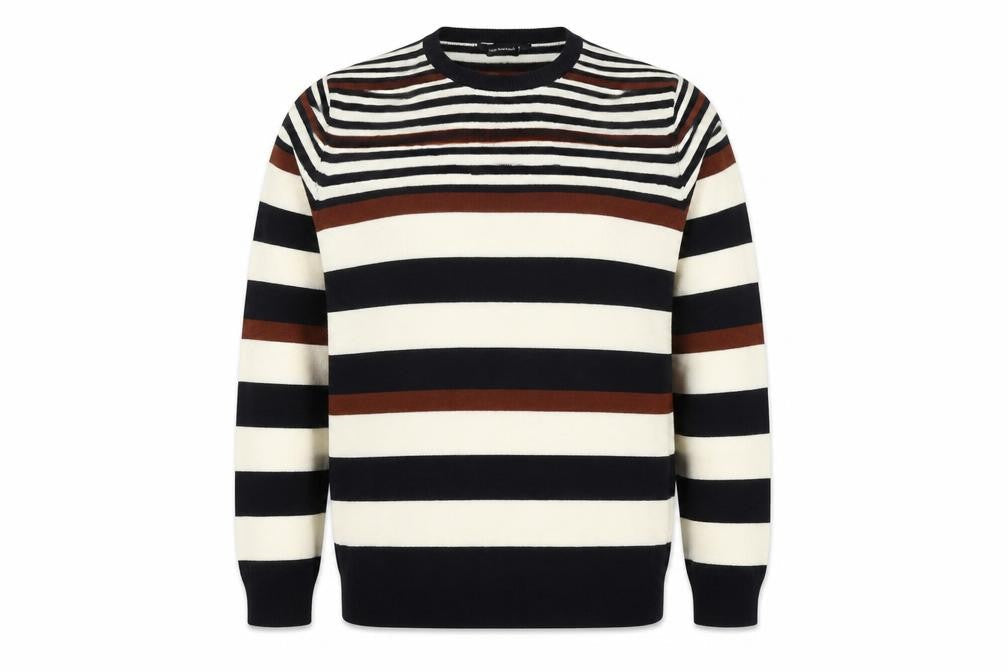 Cedarwood State Mens Multicoloured Round Neck Striped Acrylic Pullover Jumper Size XL